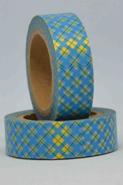 Washi Tape - Lattice -Blue, Yellow