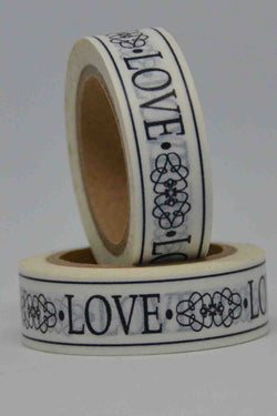 Washi Tape - Love - Filigree - Black on White