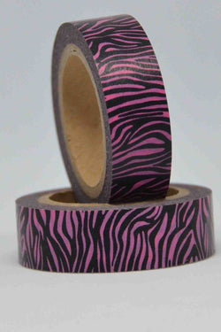 Washi Tape - Zebra Stripes - Hot Pink / Purple and Black