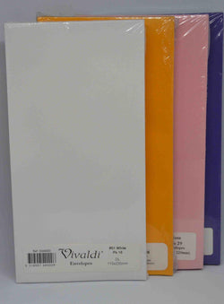 Envelopes - DL - Coloured and White - Vivaldi Plain - 15 Pack - Click here to choose colour - A Paper Experience
