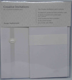 Preprinted Invitations - Sophisticated - Pearlescent Metallic Faux Pearl - 10 Pack