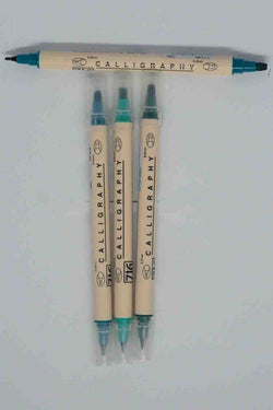 Pens - ZIG Dual Ended Calligraphy - Fine/Thick Chisel - Greens
