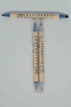 Pens - ZIG Dual Ended Calligraphy - Fine/Thick Chisel - Greys