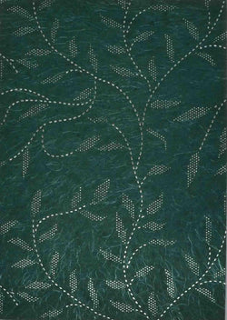 A4 - Patterned - Chiffon Precious Metals (Embossed) - Leaves and Stems Forest Green / Silver - A Paper Experience