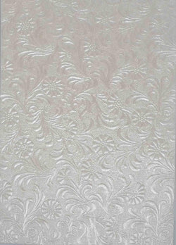 A4 - Metallic Embossed, Flowers - Pearl White - A Paper Experience