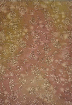A4 - Patterned - Chiffon Glittered Filigree Vine Flowers - Latte (Brown) / Silver - A Paper Experience
