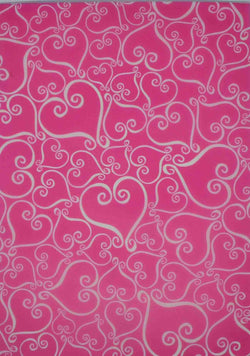A4 - Translucent / Vellum - Patterned - Tiffany Hearts - White on Hot Pink - A Paper Experience