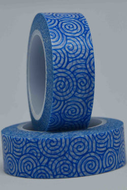 Washi Tape - Swirls / Waves - Blue / White