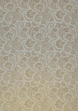 A4 - Patterned - Metallic Paisley - Gold on White - A Paper Experience