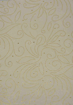 A4 - Patterned - Chiffon Precious Metals (Embossed) - Flourish - Cream / Gold - A Paper Experience