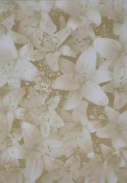 A4 - Translucent / Vellum - Patterned - Oriental Lilies - Antique Old Gold on Sheer - A Paper Experience