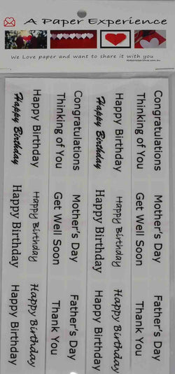 Adhesives - Stickers - Greetings / Sentiments