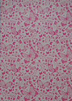 A4 - Patterned - Metallic Butterflies - Lipstick (Hot) Pink on White - A Paper Experience
