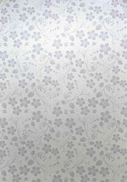 A4 - Patterned - Metallic Floral Spring Garden - Silver on Silver - A Paper Experience
