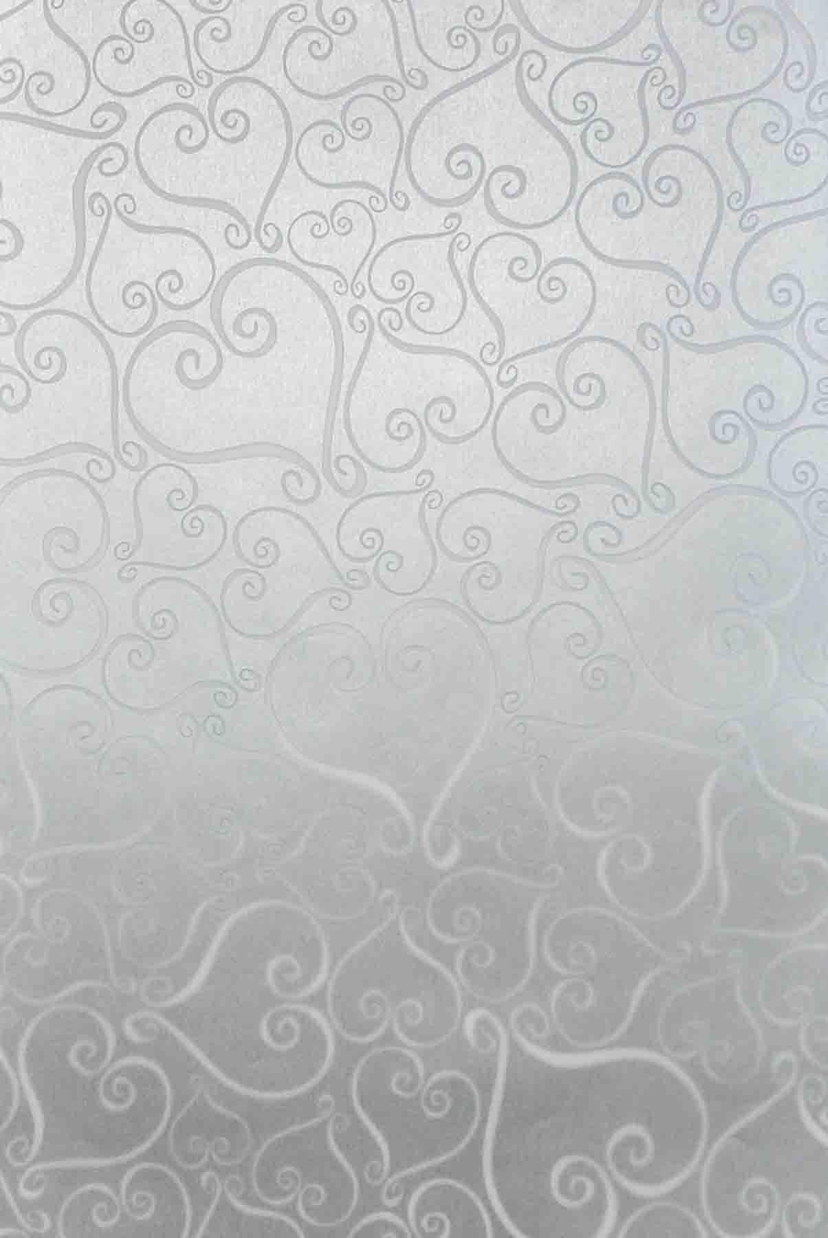 A4 - Translucent / Vellum - Patterned - Curly Hearts (Tiffany) - Silver ...