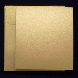 145 x 145 - Metallic Card & Envelope - Packs - Antique Gold - A Paper Experience