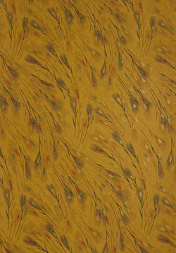 A4 - Patterned - Japanese Metallic Paper - Golden Sheaves - Gold, Black, Red - A Paper Experience