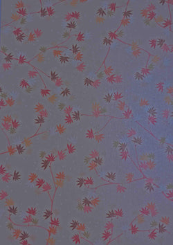 A4 - Patterned - Japanese Metallic Paper - Orchard Leaves - Pale Pink, Maroon, Orange, White - A Paper Experience