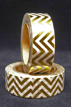 Washi Foil Tape - Zigzag - Gold and White - A Paper Experience