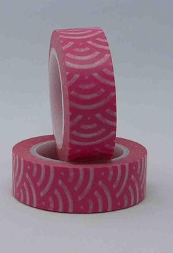 Washi Tape - Fans - White on Hot Pink - A Paper Experience