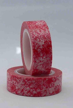 Washi Tape - Flowers - Red on White - A Paper Experience