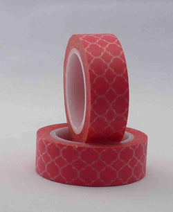 Washi Tape - Mosaic - White on Pink - A Paper Experience
