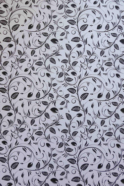 A4 - Patterned - Metallic Floral Flourish Leaf - Black and White - A Paper Experience