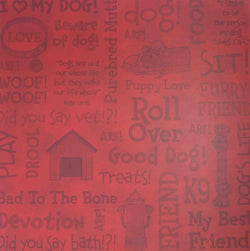12 x 12 - Patterned - Animals - Dog Words - A Paper Experience