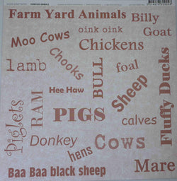 12 x 12 - Patterned - Animals - Farmyard Animals - A Paper Experience