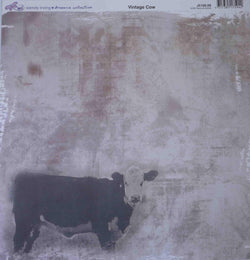 12 x 12 - Patterned - Animals -Vintage cow - A Paper Experience