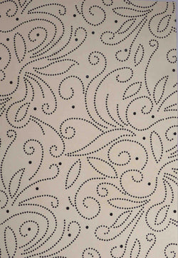A4 - Patterned - Chiffon Precious Metals (Embossed) - Flourish - Cream / Black - A Paper Experience