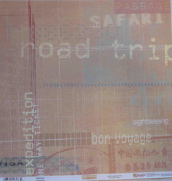 12 x 12 - Patterned - Adventure - Travel - Travel Words (Road Trip, Bon voyage) - A Paper Experience