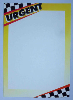 A4 - Letterhead - Urgent Racing Chequered Flag - A Paper Experience