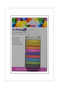 Washi Tape - Glitter - Thin - 10 Pack - A Paper Experience