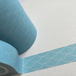 Washi Tape - Fan / Scales / Sea - White on Pale Blue - A Paper Experience