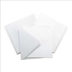 135 x 135 Square - Card & Envelope - Poppy Craft Packs (10) - White