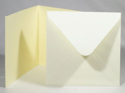135 x 135 Square - Card & Envelope -  Poppy Craft Packs (10) - Ivory / Cream
