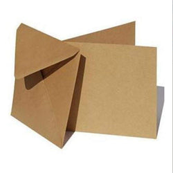 135 x 135 Square - Card & Envelope - Poppy Craft Packs (10) - Kraft