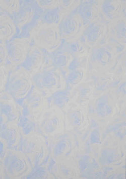 A4 - Translucent / Vellum - Patterned - Roses - Blue on Sheer - A Paper Experience